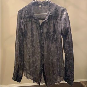 Ladies medium button down sheer top